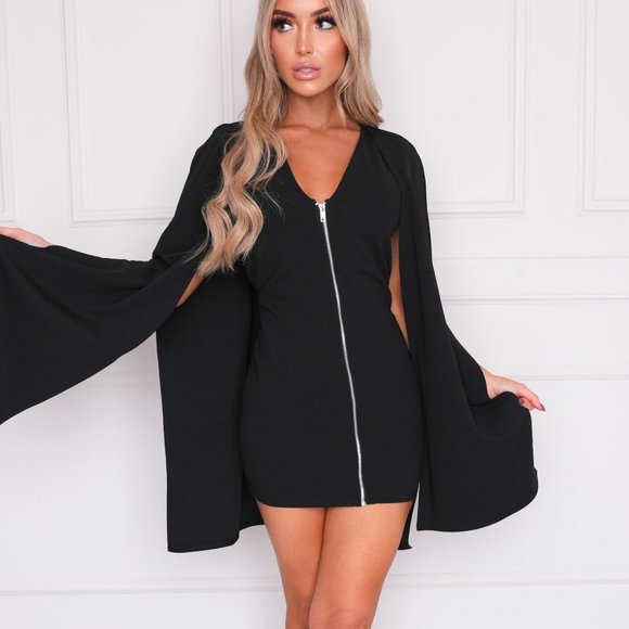 Dresses & Skirts - NWT Zip-Front Cape Mini Dress
